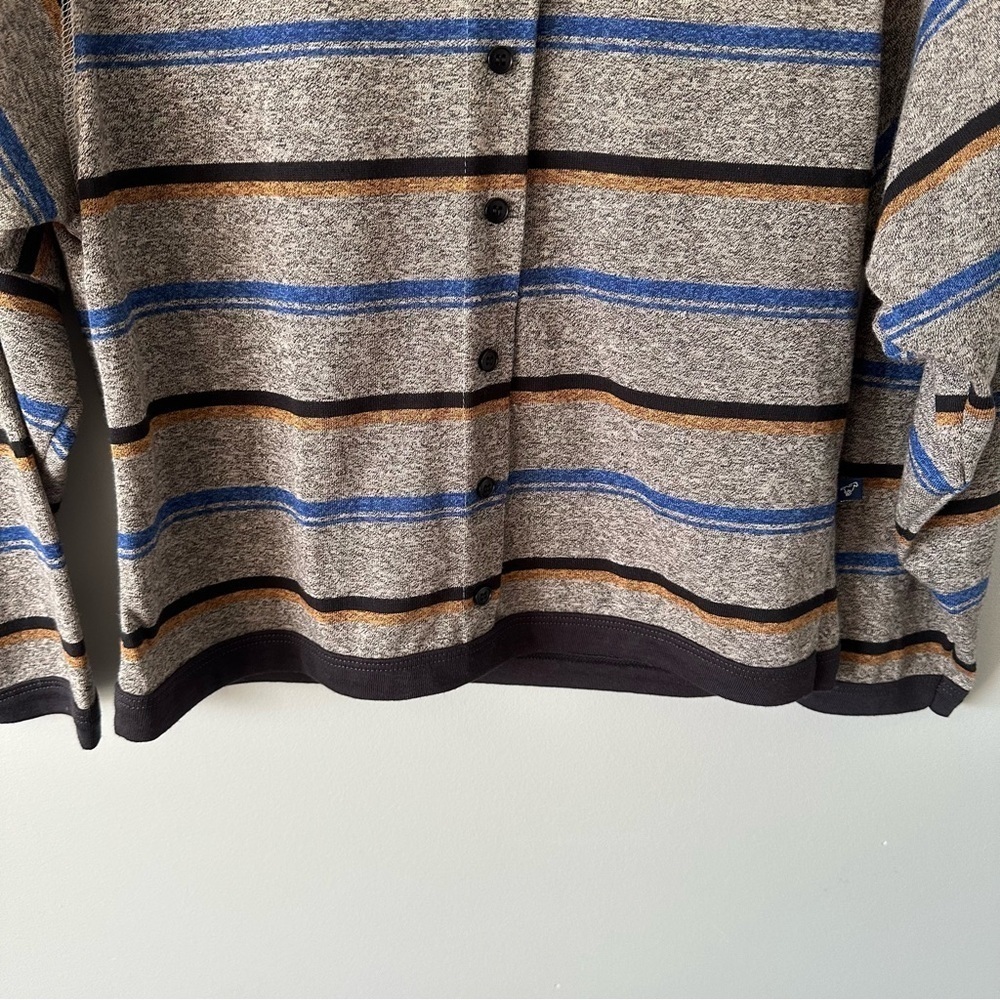 Wrangler Vintage 80's Shirt Striped Long Sleeve Medium Button Henley Retro - Picture 2 of 9
